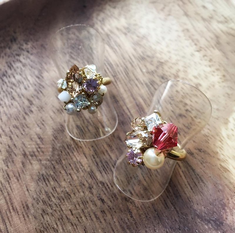 [Atelier A.] All about Crystal Crystal Earrings - General Rings - Other Materials 