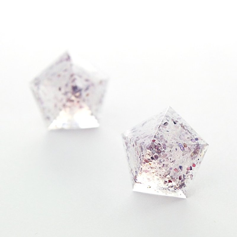 Pentagon Pierce (lavender) - Earrings & Clip-ons - Other Materials Purple
