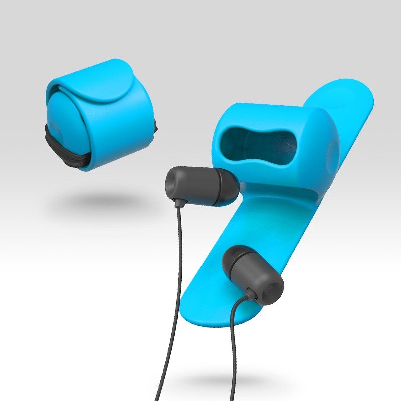 Snappy earphone butler-Blue#PinkoiENcontent - ที่เก็บสายไฟ/สายหูฟัง - ซิลิคอน สีน้ำเงิน