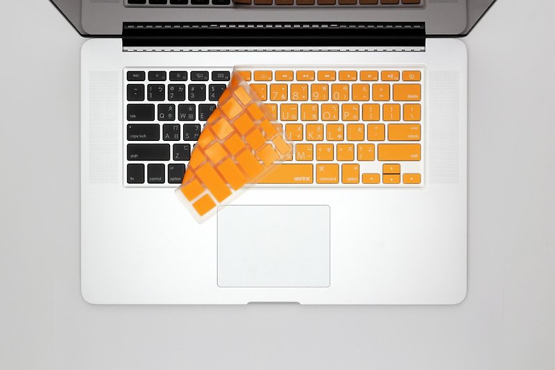 BEFINE MacBook Pro 13/15 Retina version Chinese keyboard protective film orange white background - Tablet & Laptop Cases - Silicone Orange