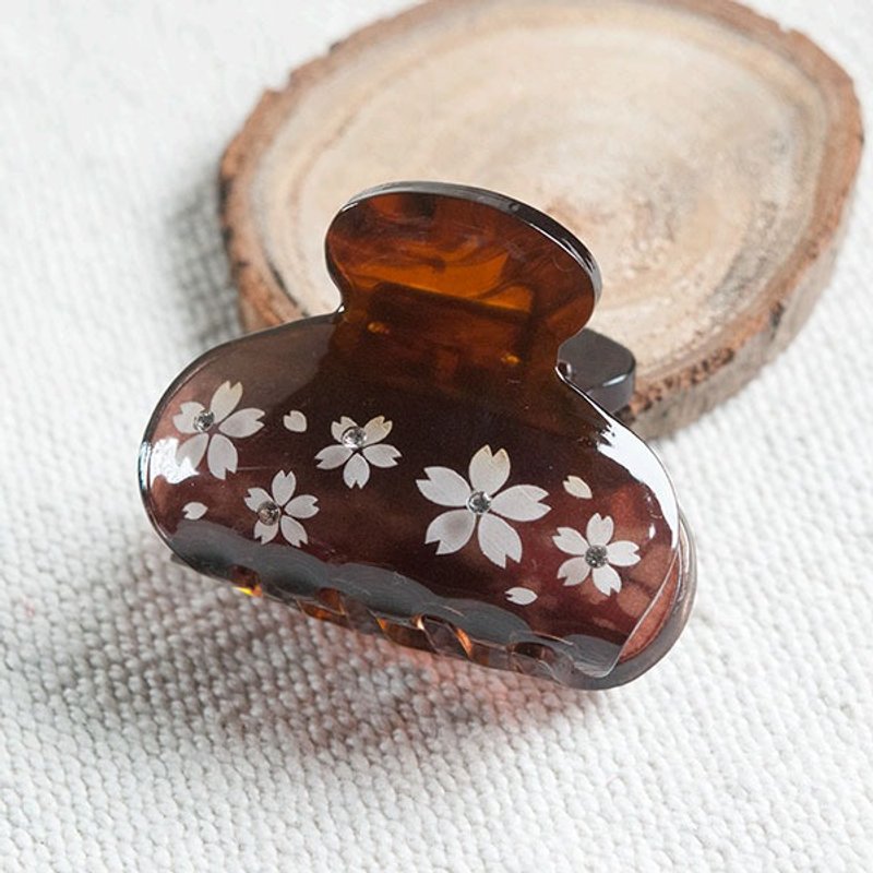 【MITHX】sakura hair clip-brown - Hair Accessories - Acrylic Brown