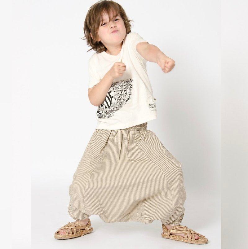 瑞典有機棉透氣寬褲 3歲至10歲茶色 - 童裝褲 - 棉．麻 咖啡色
