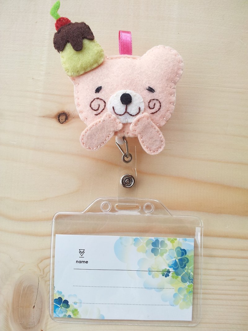 Mini bear hand made cute pudding bear card set + telescopic pull ring - Other - Other Materials 