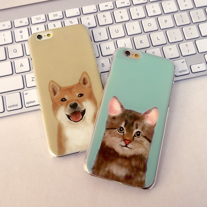 My Pets Cat Cyan 2 Print Soft / Hard Case for iPhone X,  iPhone 8,  iPhone 8 Plus, iPhone 7 case, iPhone 7 Plus case, iPhone 6/6S, iPhone 6/6S Plus, Samsung Galaxy Note 7 case, Note 5 case, S7 Edge case, S7 case - Other - Plastic 