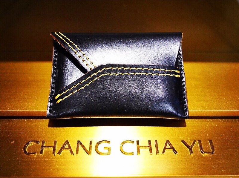 [YuYu] Supermodel Zhang Jiayu's own brand-Tea Core Black Card Case - ที่เก็บนามบัตร - หนังแท้ สีดำ