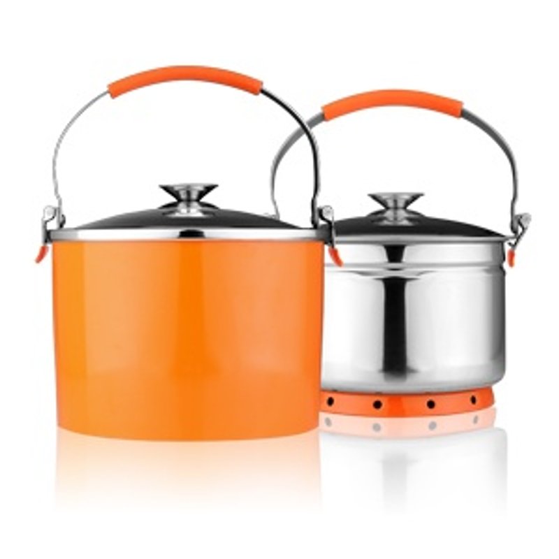 OSICHEF—Energy-saving cooking pot with insulated gloves - Cookware - Other Metals Orange
