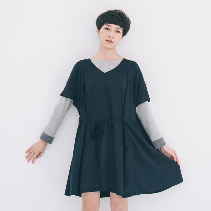 Xu Xu children ♪ 2way Great irregular bandage dress - deep ocean - One Piece Dresses - Other Materials Blue