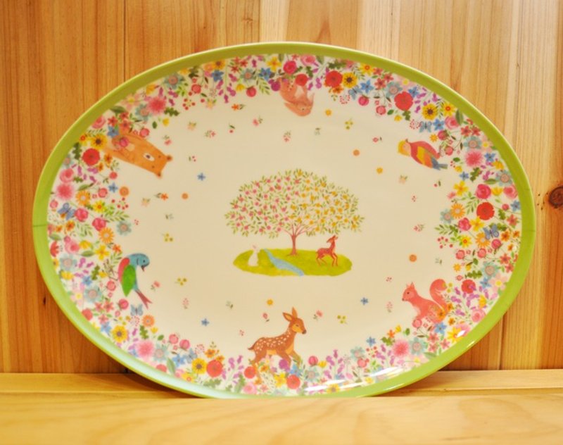 [Aimez le style] grocery style Melamine plate / oval plate ★ Paradise (Paradise) - จานเล็ก - พลาสติก สีเขียว