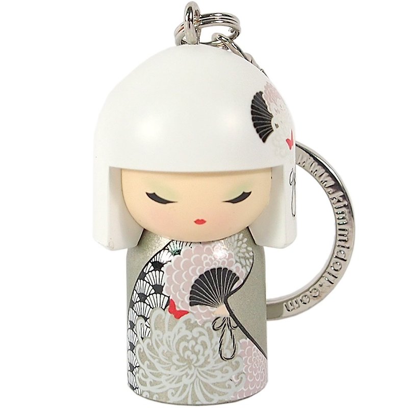 Key ring-Yoriko worthy of trust [Kimmidoll and blessing doll key ring] - Keychains - Other Materials White