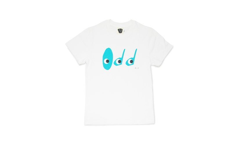 【Noddlefu納豆腐】全棉台灣製Odd眼睛Tee 剩Ｍ - 男 T 恤 - 棉．麻 白色