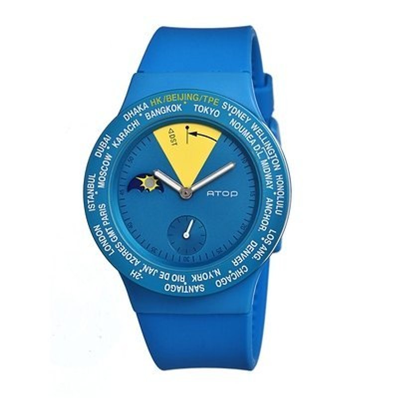 ATOP WATCH ( 世界時區腕錶-12時區 )- VWA-04 - อื่นๆ - แก้ว สีน้ำเงิน