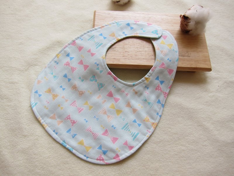 粉嫩蝴蝶-日本二重紗嬰兒寶貝純棉圍兜－六層紗（粉嫩藍） - 圍兜/口水巾 - 其他材質 多色