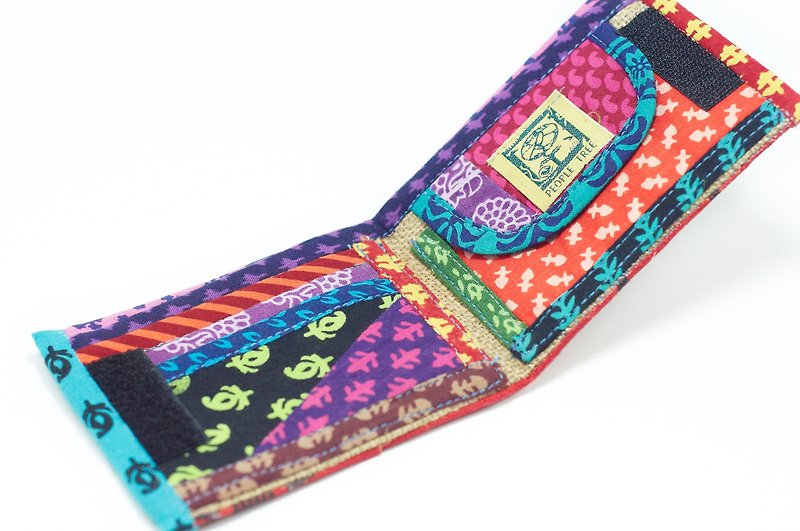 Feel color patchwork wallet / national wind purse / purse - tropical plant color (only one) - Wallets - Cotton & Hemp Multicolor