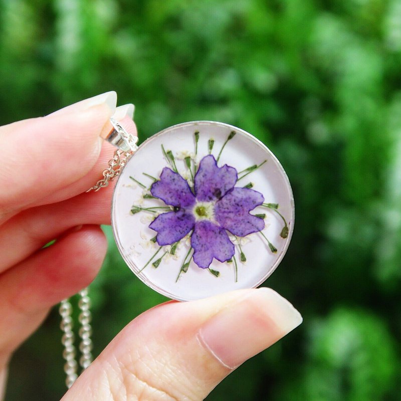 Jumbo Blossom Necklace (jewelry necklace Yahua) - Necklaces - Other Metals Purple