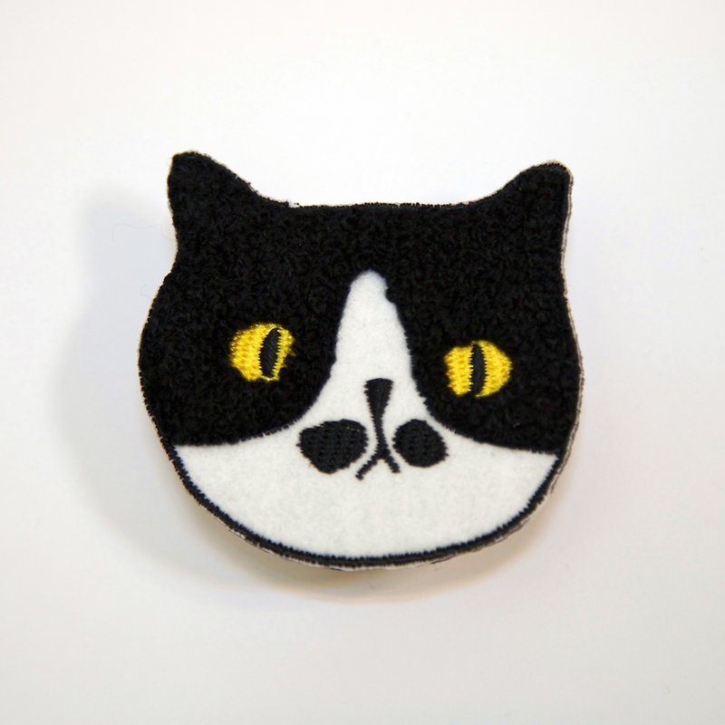 Meow Barber - Mr. Mustache Pin - Brooches - Thread Black