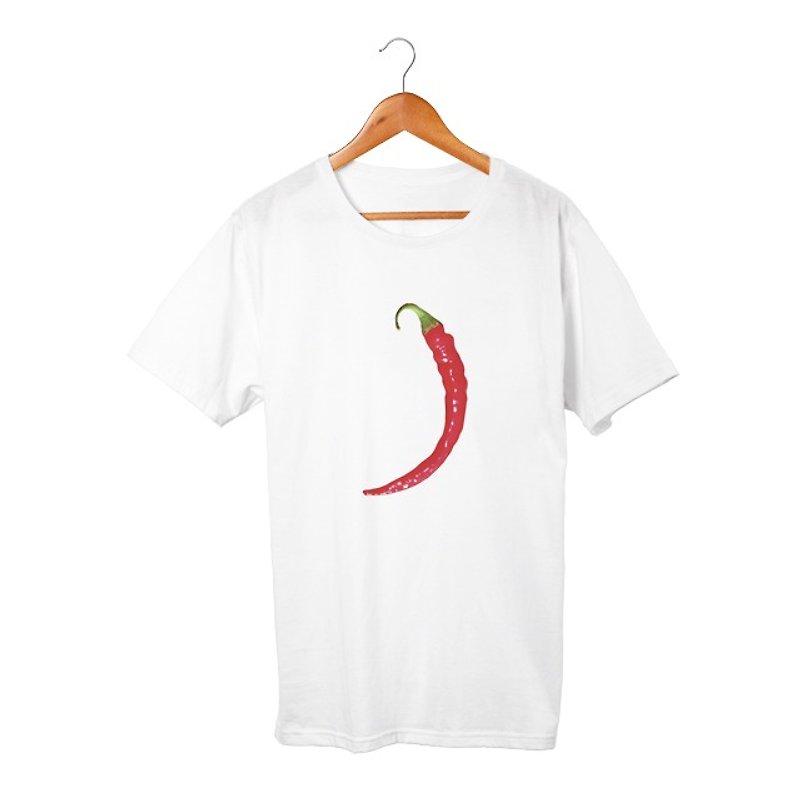 チリペッパー T-shirt - 帽T/大學T - 棉．麻 白色