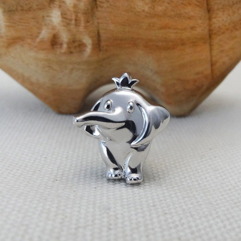 Baby Elephant Necklace - สร้อยคอ - โลหะ สีเทา
