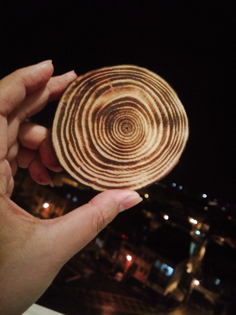 Natural caramel raw wooden coaster - ที่รองแก้ว - ไม้ สีนำ้ตาล