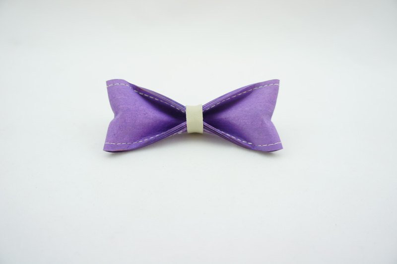 「Paper Bow Tie」紙領結 單色系列- No.224（紫）【聖誕禮物/聖誕風格穿搭/聖誕飾品/領帶外首選】 - 領帶/領帶夾 - 紙 紫色