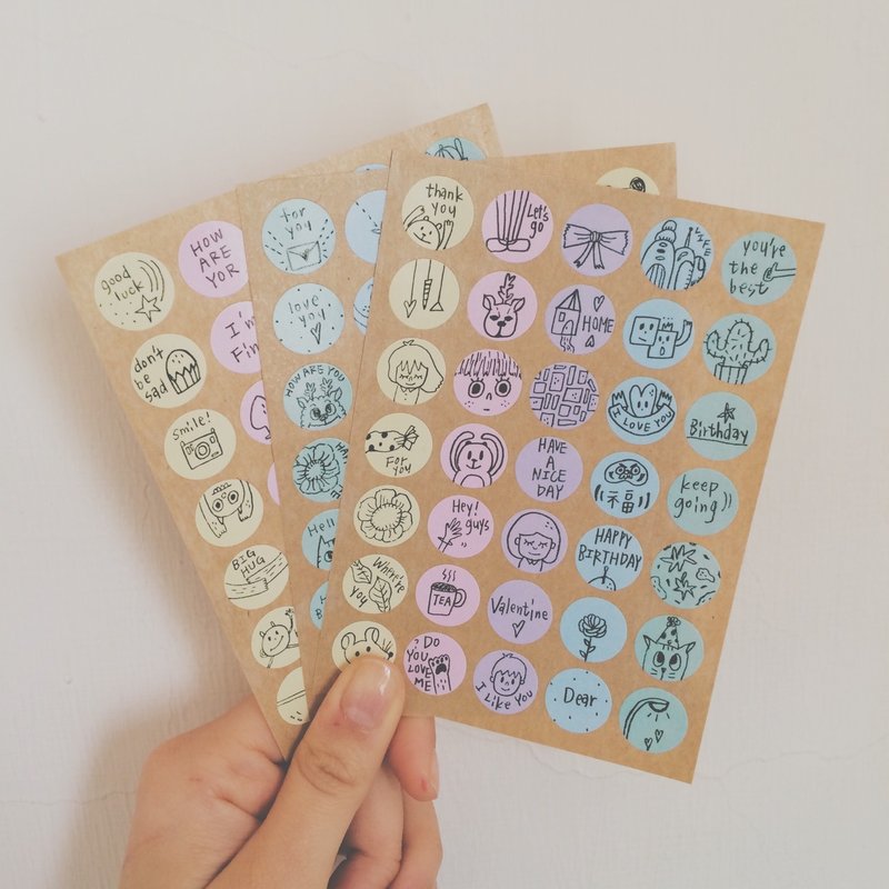 リトルレインボーラウンドステッカー - ステッカー・シール - 紙 多色