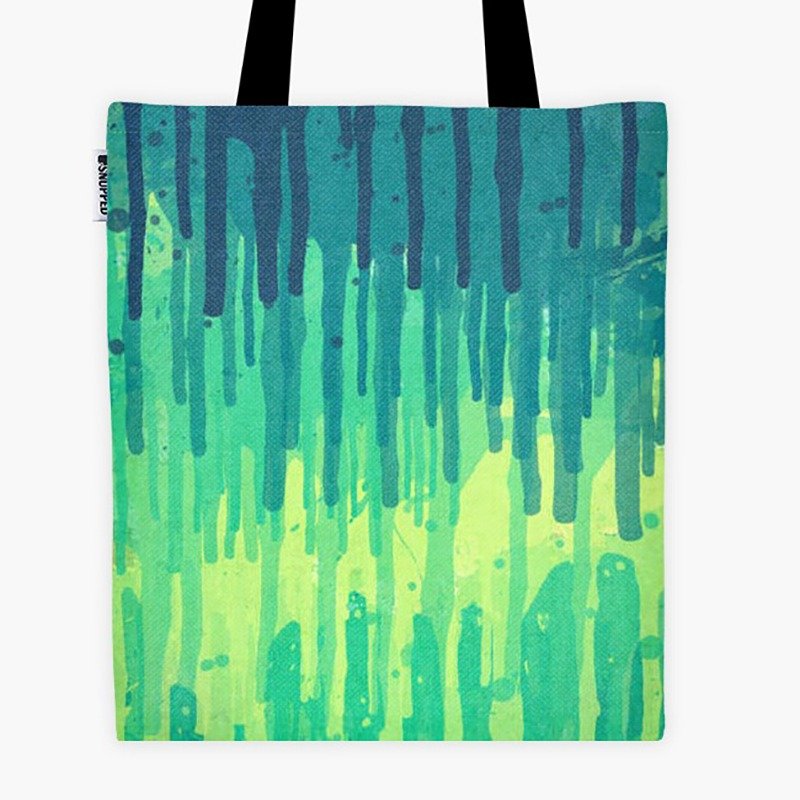 Filament - 帆布袋 - Green Grunge Color Splatter Graffiti Backstreet Wall Background - 側背包/斜背包 - 防水材質 