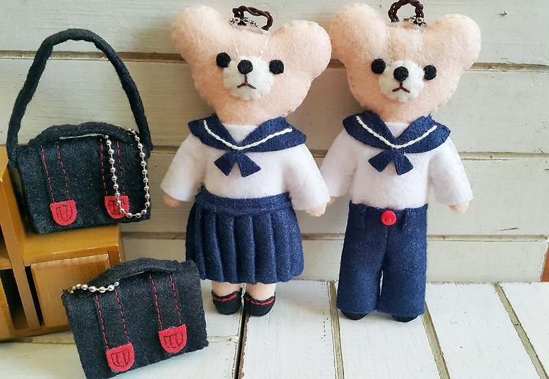【My Little Bear Series (2) Uniform Little Q Bear Charm / Pin】 - Other - Other Materials 