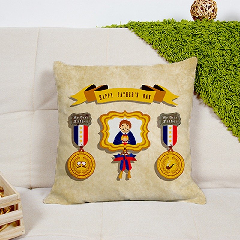 Customized Father's Day Gifts Dad Headband Badge Pillow AH1-FADY3 - Pillows & Cushions - Other Materials Gold