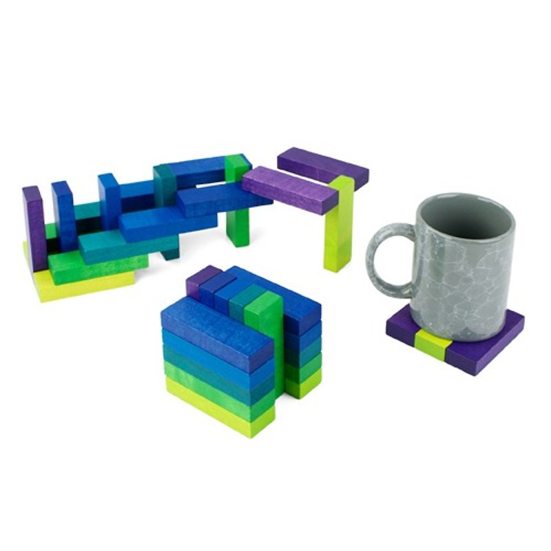 wooden coaster playableART*Coaster Cube-Sea Ocean - ที่รองแก้ว - ไม้ สีเขียว