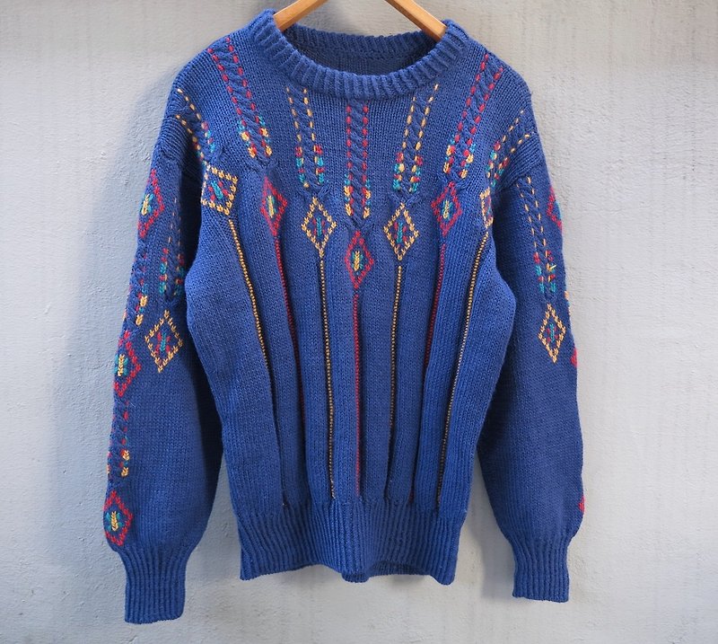 FOAK vintage rainbow knit sweater - Women's Sweaters - Other Materials Blue