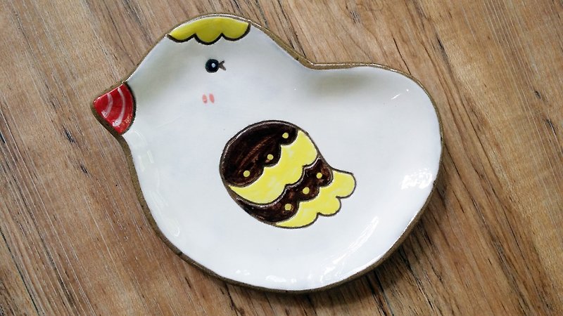 【Modeling plate】Yellow chicken - จานเล็ก - ดินเผา 