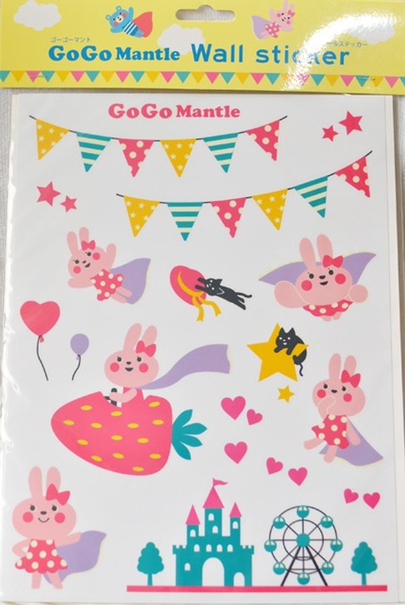 [Japan] GoGo Mantle Decole series strawberry rabbit shape wall stickers - Wall Décor - Plastic Pink
