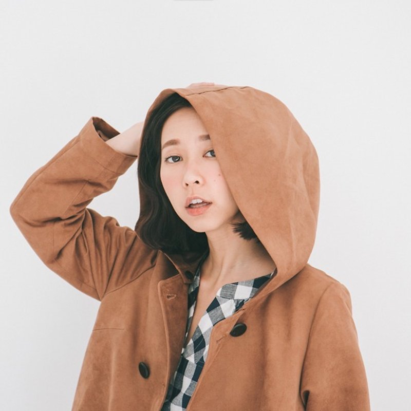 Xu Xu children ♪ 2way breasted hooded suede coat jacket - Women's Casual & Functional Jackets - Other Materials Brown