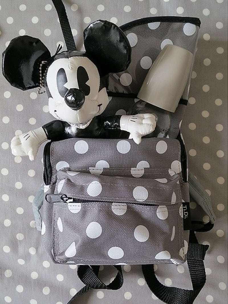 TiDi off-white anti-lost backpack - กระเป๋าสะพาย - วัสดุกันนำ้ สีเทา