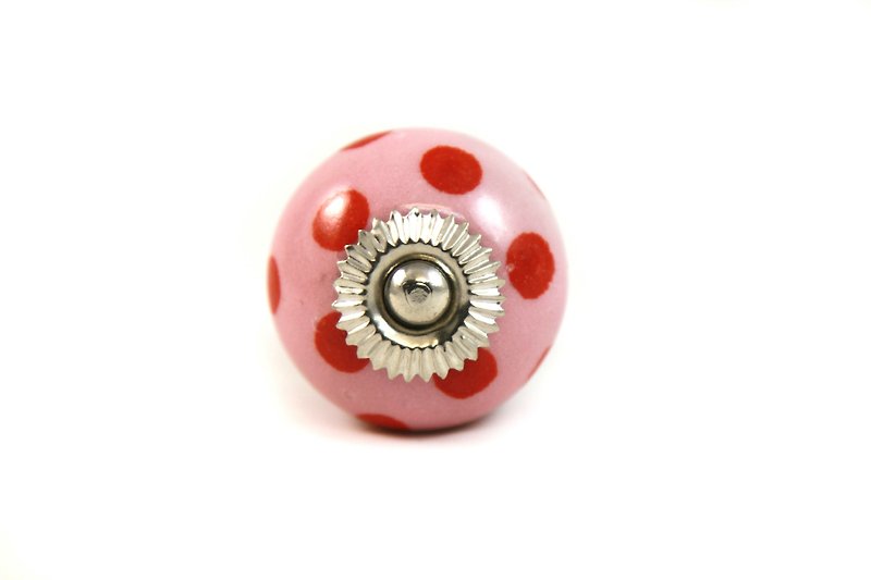 [SUSS] 紅點點圓圓設計陶瓷把手＿適用櫃子/抽屜/門把/把手（大粉紅）---免運優惠中 - 裝飾/擺設  - 其他材質 粉紅色