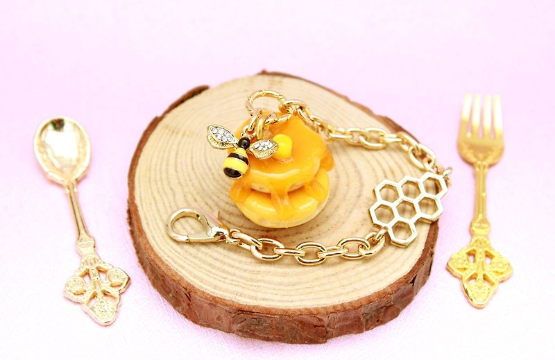 New version of sweet honey jam muffin bag ornament/mobile phone dust plug ornament - อื่นๆ - ดินเหนียว สีส้ม