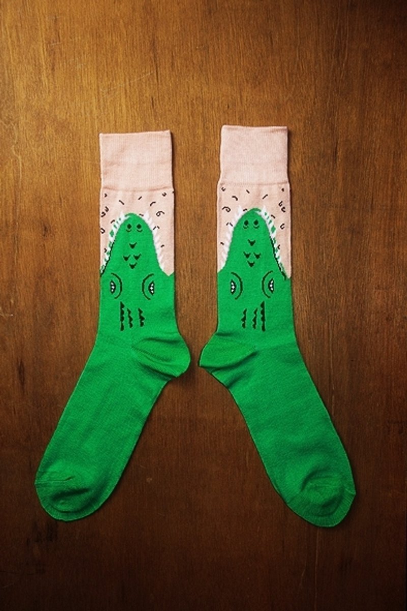 鱷魚吃腳襪!!夏漪眺=knock your socks off !! - 襪子 - 其他材質 綠色