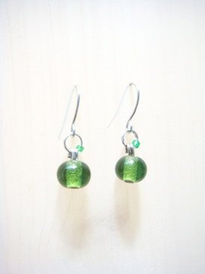 Yuzu Lin Glazed - Versatile Glazed Earrings Series - Matcha Green - Clip-on style - Earrings & Clip-ons - Glass Green