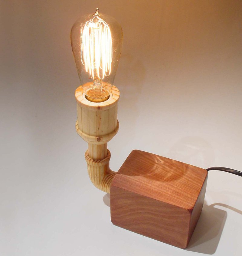 Tubby Lights: Wooden Water Pipe Wall Lights - โคมไฟ - ไม้ สีส้ม