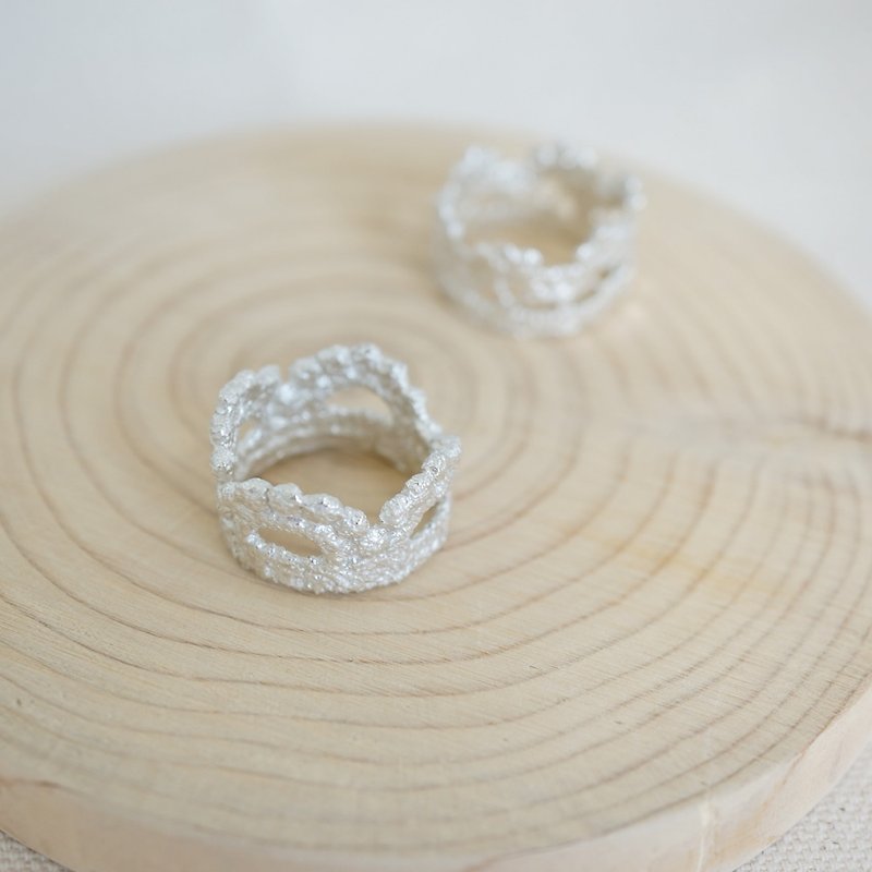 [Cami Handicraft] crown lace ring # 14 - Silver paragraph - แหวนทั่วไป - โลหะ สีเทา