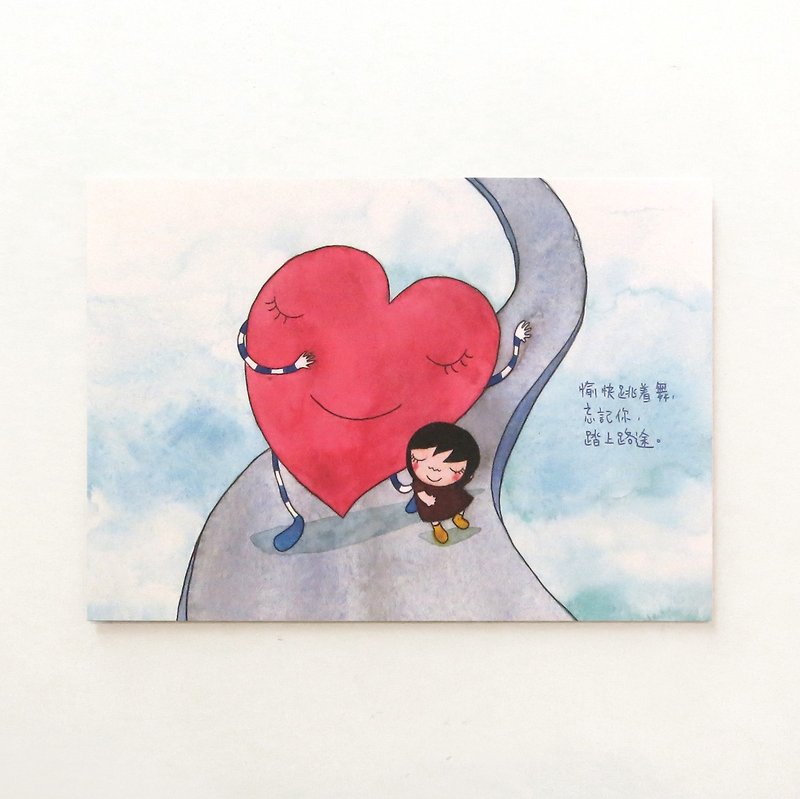 愉快跳著舞 忘記你 踏上路途  Postcard Illustration by Bigsoil - การ์ด/โปสการ์ด - กระดาษ 