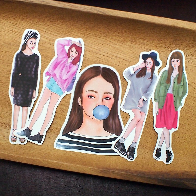 Fei Hyun girl sticker set - original spring - สติกเกอร์ - กระดาษ 