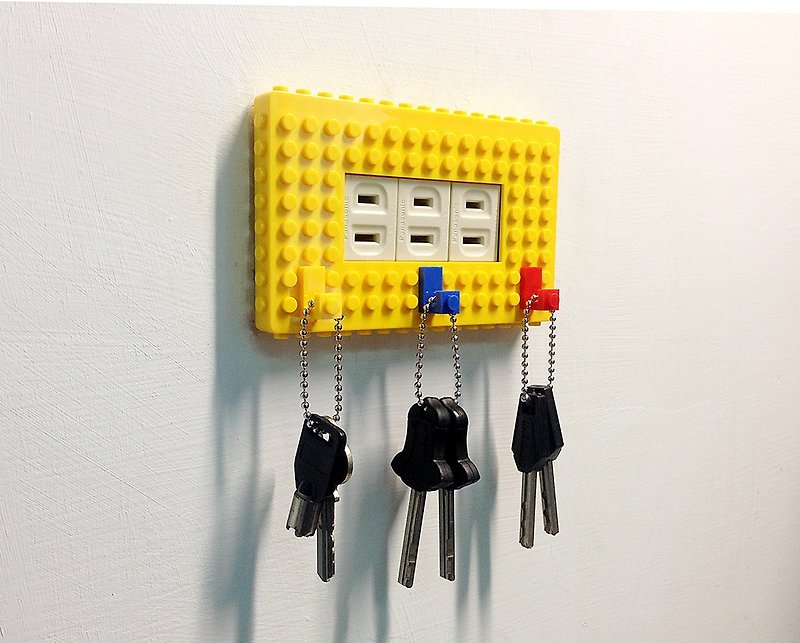 Qubefun building block hook power cover + 3 into the building block hook (vibrant yellow) compatible with Lego cute gifts - กล่องเก็บของ - พลาสติก สีเหลือง