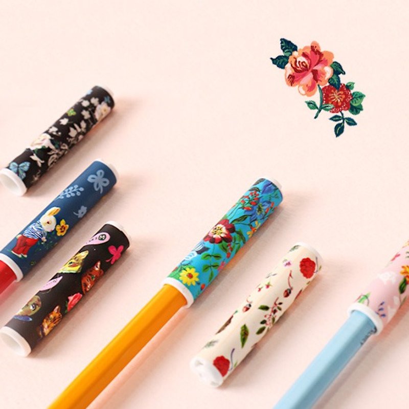 7321Desgin-Nathalie Lete Pencil Extender Pen Cover Set (6 In) - Rose Forest, 7321-02586 - Pen & Pencil Holders - Plastic Multicolor