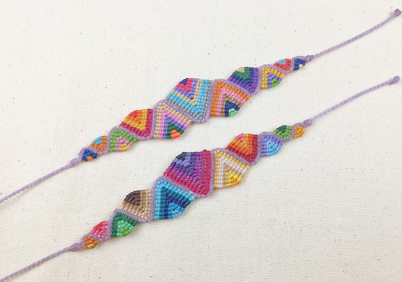 [Colorful Colors] Silk Wax Thread Braided Bracelet - สร้อยข้อมือ - วัสดุอื่นๆ หลากหลายสี