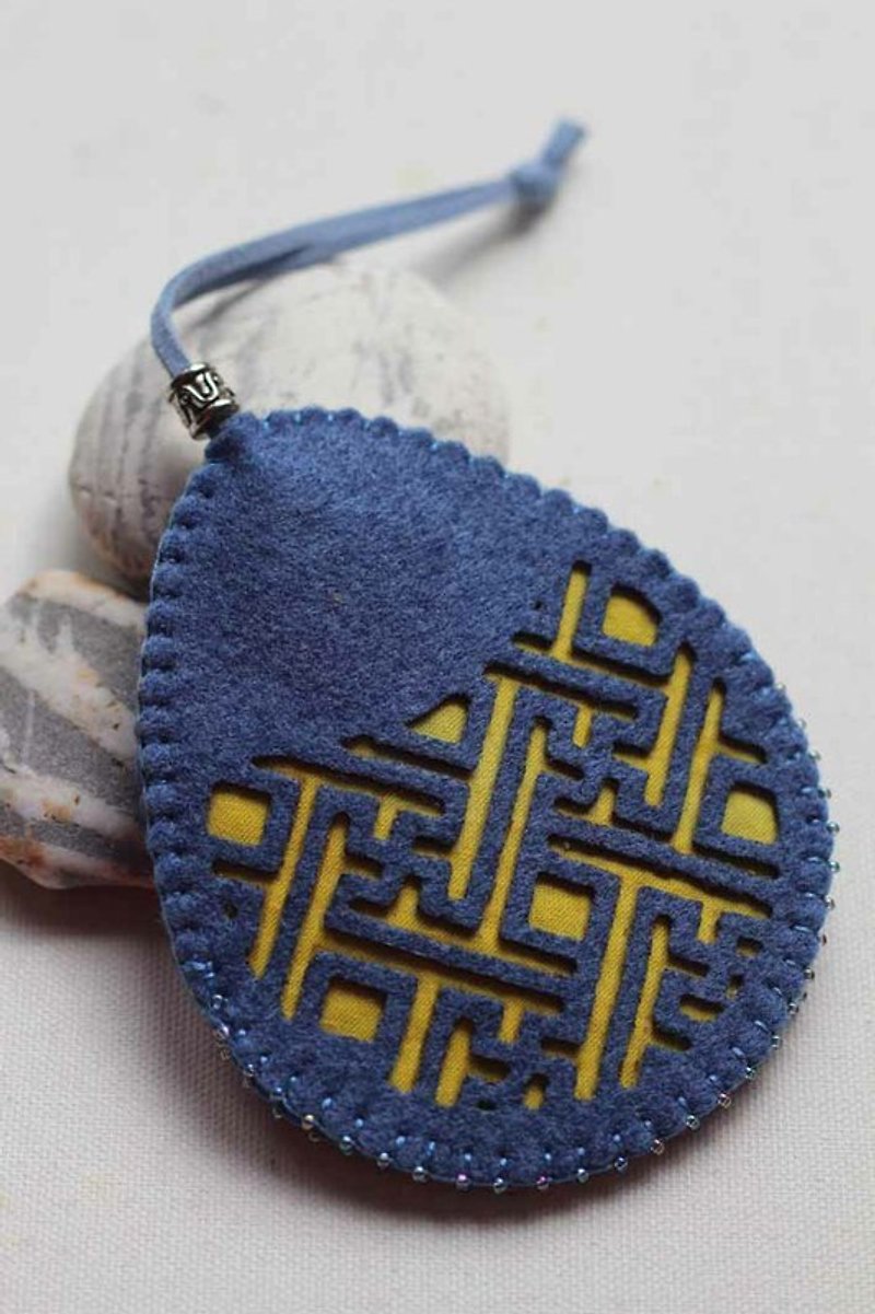 Window grille key cover (swastika-blue) - Charms - Other Materials 