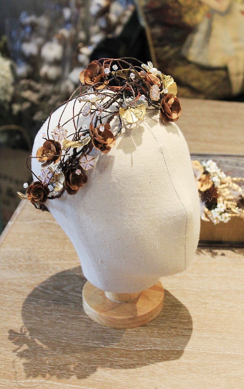Metal jewelry bridal crown [series] Hair Accessories - Hair Accessories - Other Materials Gold