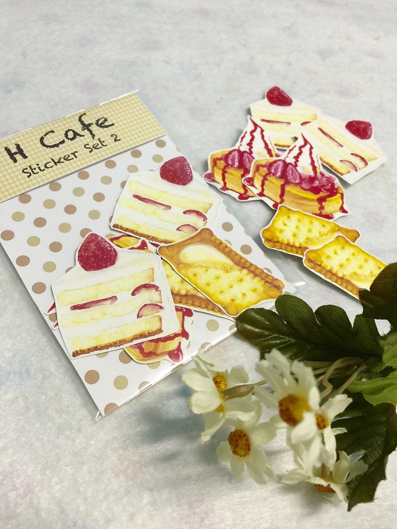 H Cafe 水彩手繪貼紙包 Vol:2 - 貼紙 - 紙 粉紅色