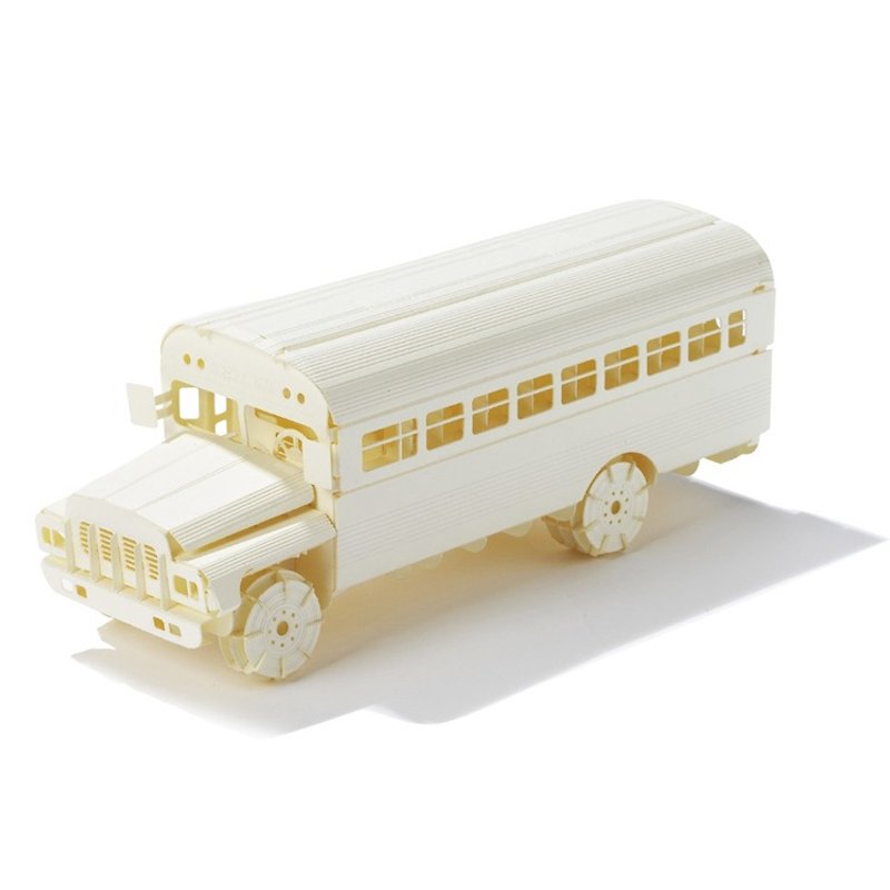 Papero Paper Landscape DIY Mini Model-School Bus/School Bus - Wood, Bamboo & Paper - Paper White