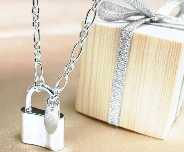 Sterling Silver Lock Chain Necklace