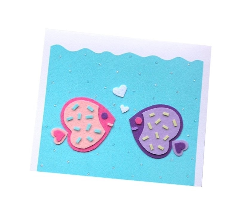 Handmade card _ lover fish... Valentine card - การ์ด/โปสการ์ด - กระดาษ หลากหลายสี